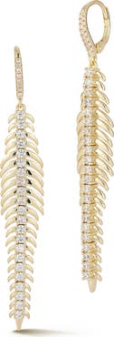 SPHERA MILANO Feather Cubic Zirconia Drop Earrings