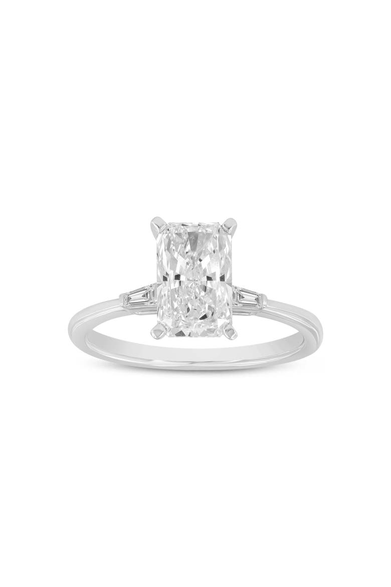 Kenza 14K White Gold Radiant Cut Lab Grown Diamond Three Stone Engagement Ring - 2.05 Ct, Main, color, 14K White Gold