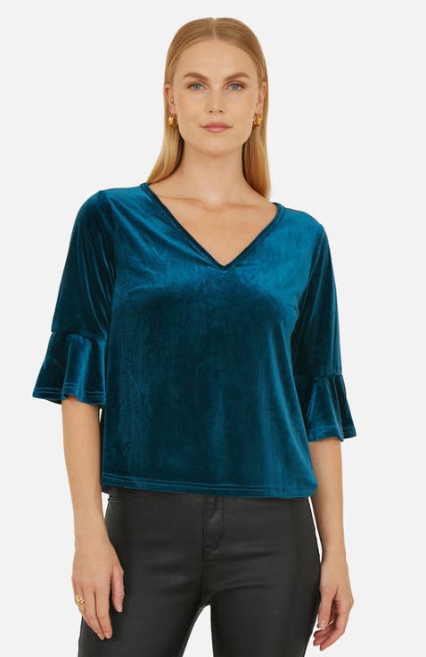 Fluted Sleeve Relaxed Fit Top