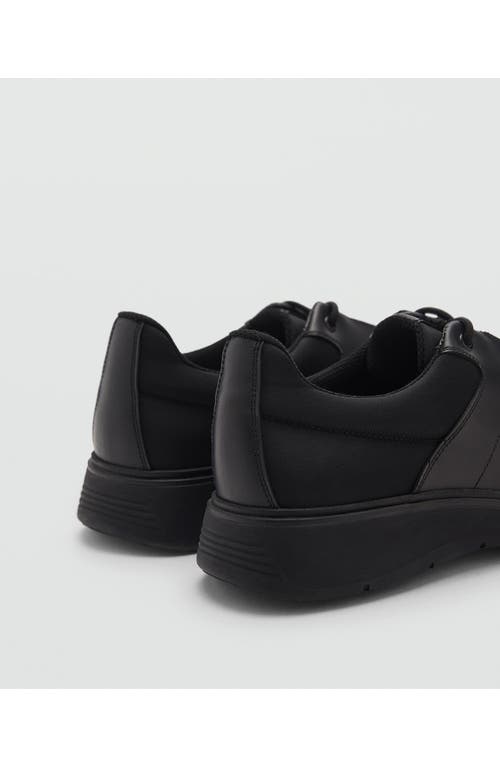Mango Coolmax® Leather Sneaker In Black