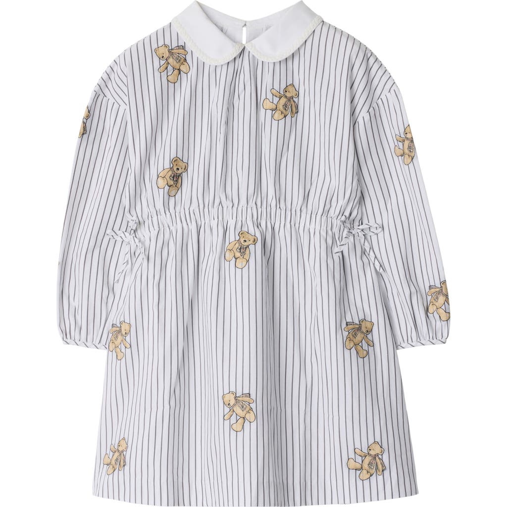 Burberry Thomas Bear Striped Cotton Dress