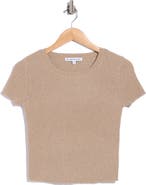 THE CASHMERE PROJECT Ribbed Metallic Cashmere Baby Tee