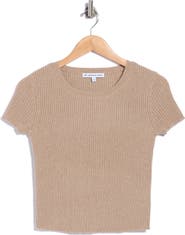THE CASHMERE PROJECT Ribbed Metallic Cashmere Baby Tee