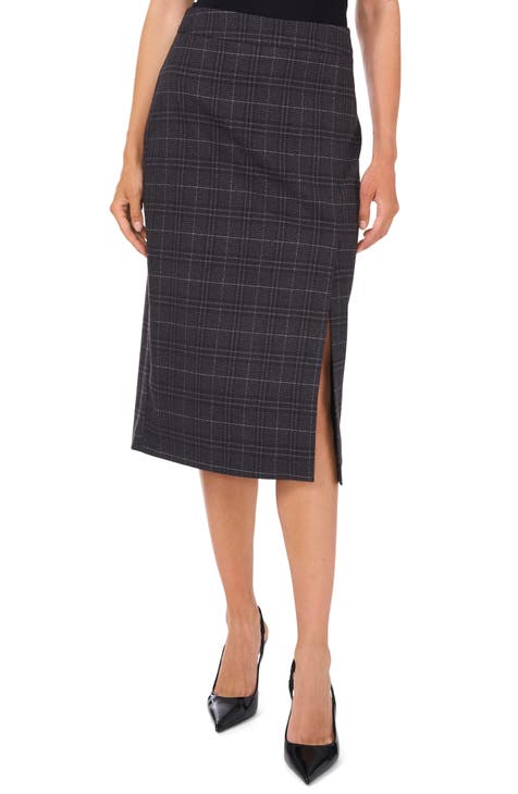 Khaki plaid pencil skirt hotsell