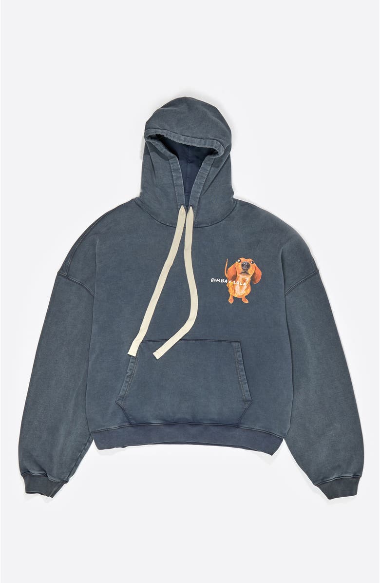 Bimba y Lola Dachshund Logo Hoodie, Alternate, color, Grey Blue