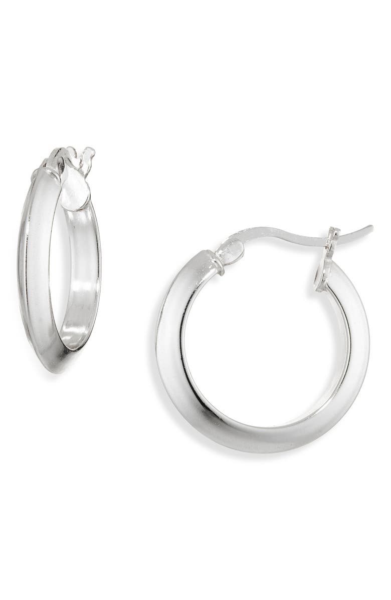 ARGENTO VIVO Knife Edge Huggie Hoop Earrings, Main, color, Silver