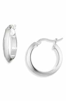 ARGENTO VIVO Knife Edge Huggie Hoop Earrings