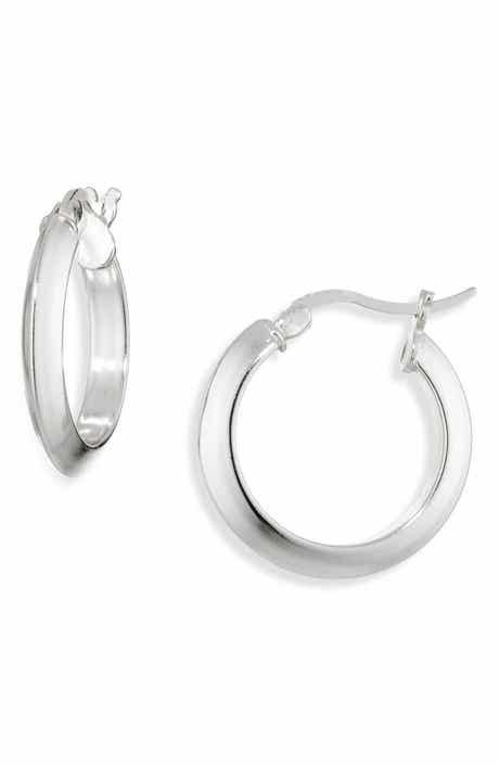 ARGENTO VIVO Knife Edge Huggie Hoop Earrings