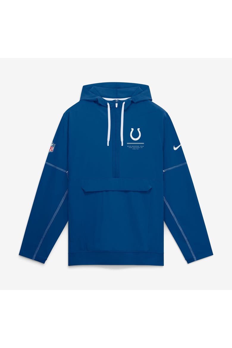 Men's Nike Royal Indianapolis Colts Sideline Logo Glory Anorak Half-Zip Hooded Jacket, Main, color, Royal