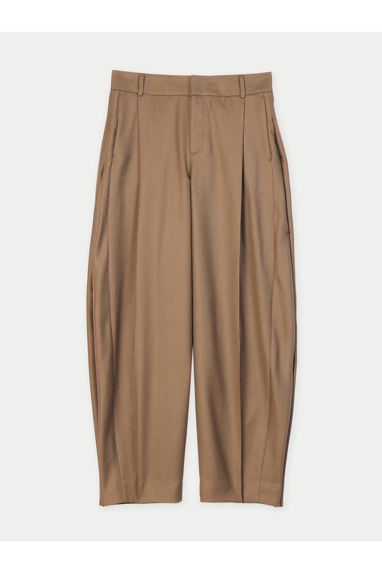 Barrel-Leg Cashmere Pants, Main, color, sepia