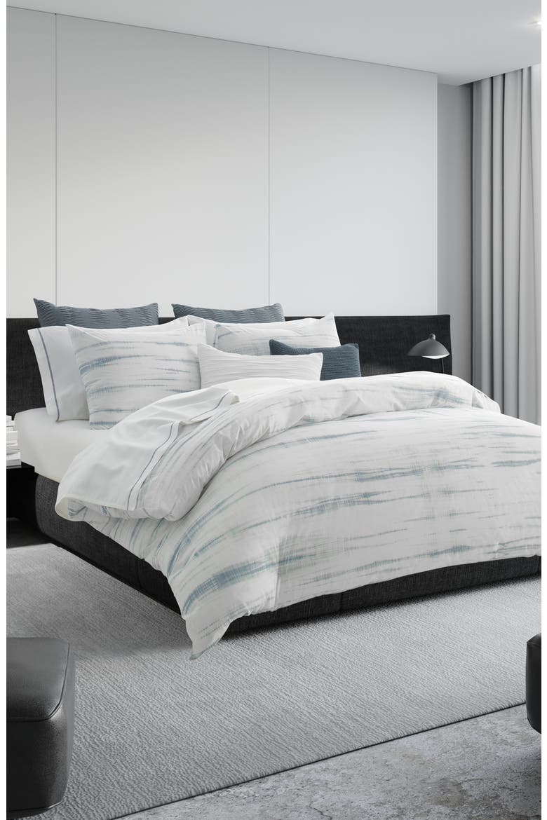 Marble Shibori Duvet Cover, Alternate, color, SILVER BLUE