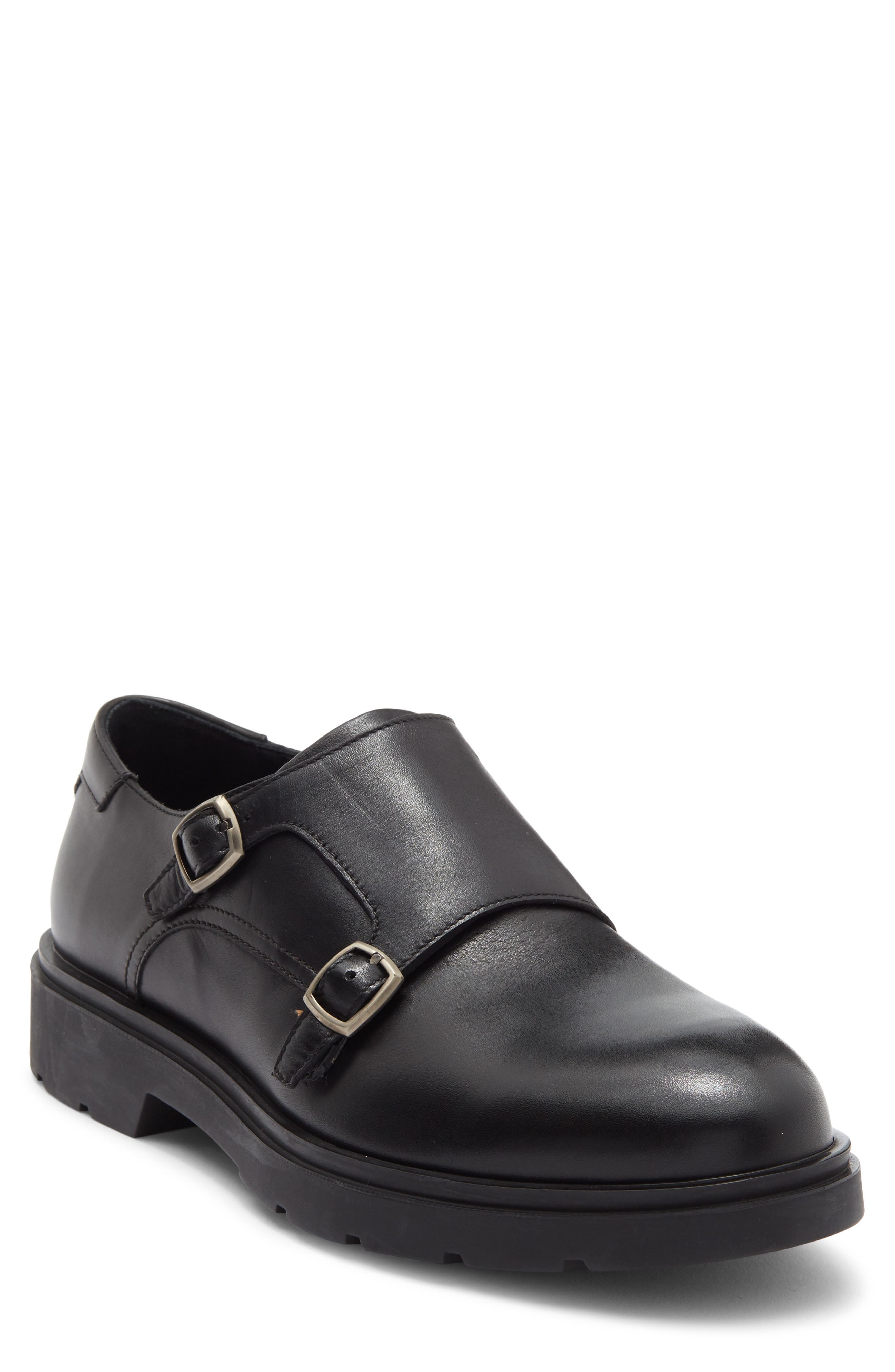 Magnanni Montreal Double Monk Strap Shoe, Main, color, Black