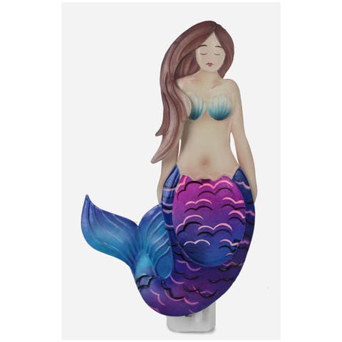 6.5" Capiz Metal Mermaid Nightlight