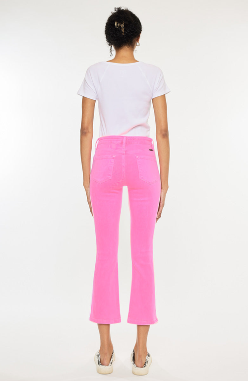 Kancan Bristol High Rise Kick Flare Jeans In Pink