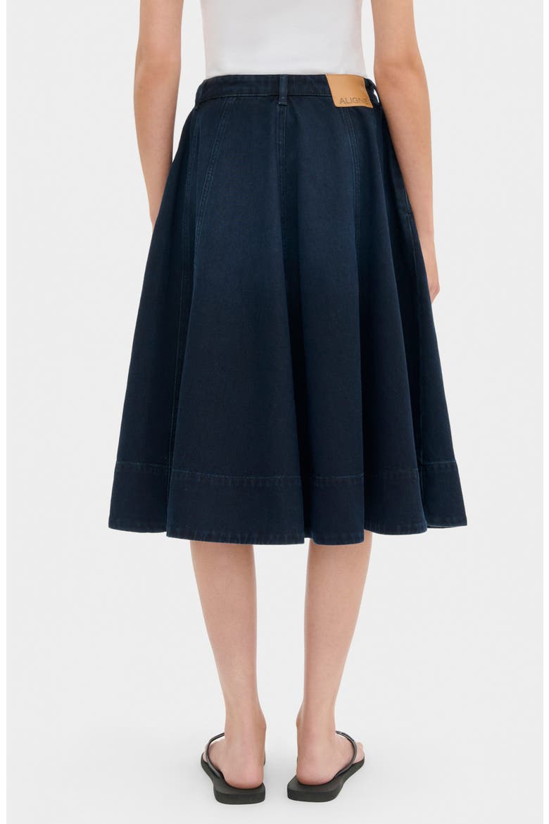 Lana Denim Midi Skirt, Alternate, color, BLUE BLACK