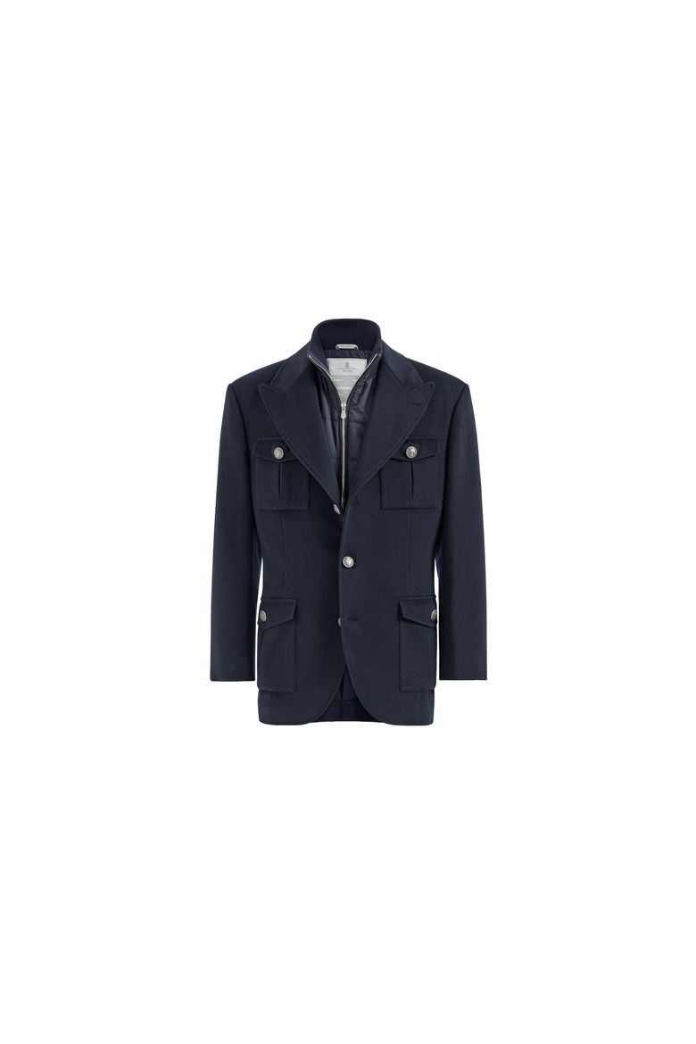 Virgin Wool Beaver Cloth Outerwear Blazer With Thermore®-padded Detachable Vest, Alternate, color, Navy Blue