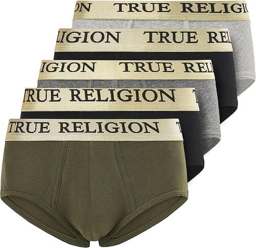 True Religion Briefs Soft Cotton Underwear Pack Of 5 In Green