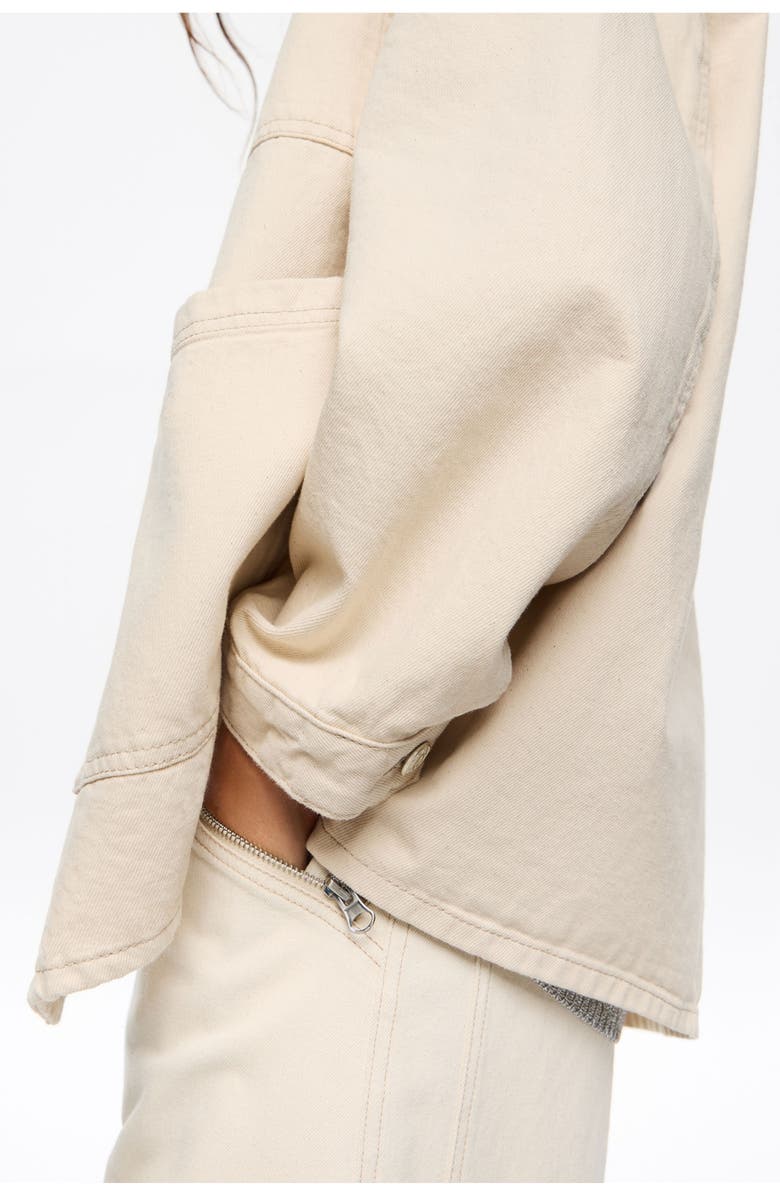 Bimba y Lola Straight Denim Jacket, Alternate, color, Ivory