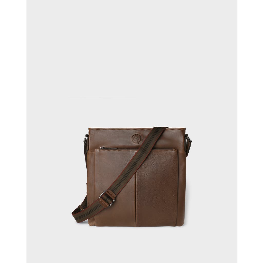 Osprey London The Compass Leather Crossbody Bag In Brown