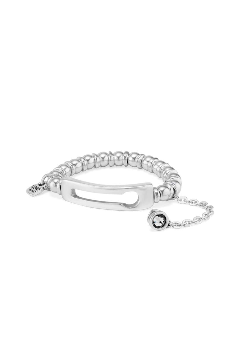 UNODE50 Sterling silver-plated beaded bracelet with a central link, Alternate, color, Silver