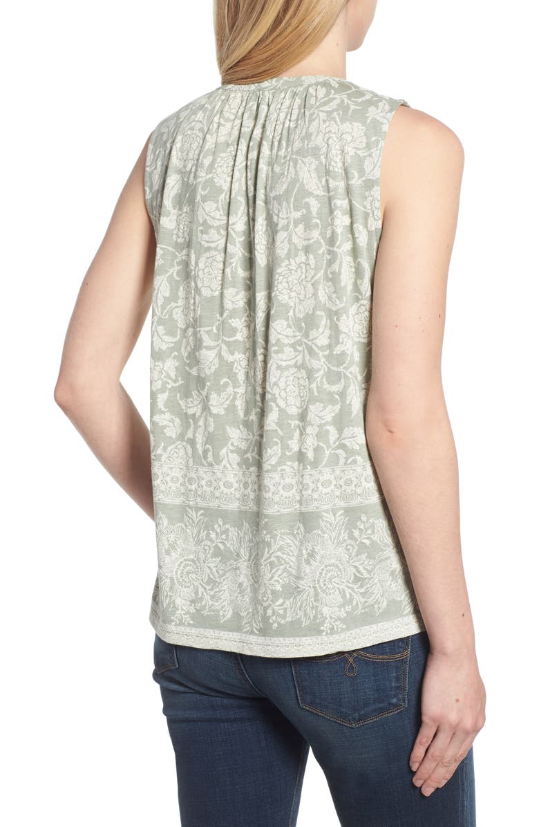 Lucky Brand Sleeveless Lace Mix Top, Alternate, color, 