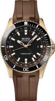 MIDO Ocean Star GMT Automatic Rubber Strap Watch, 44mm