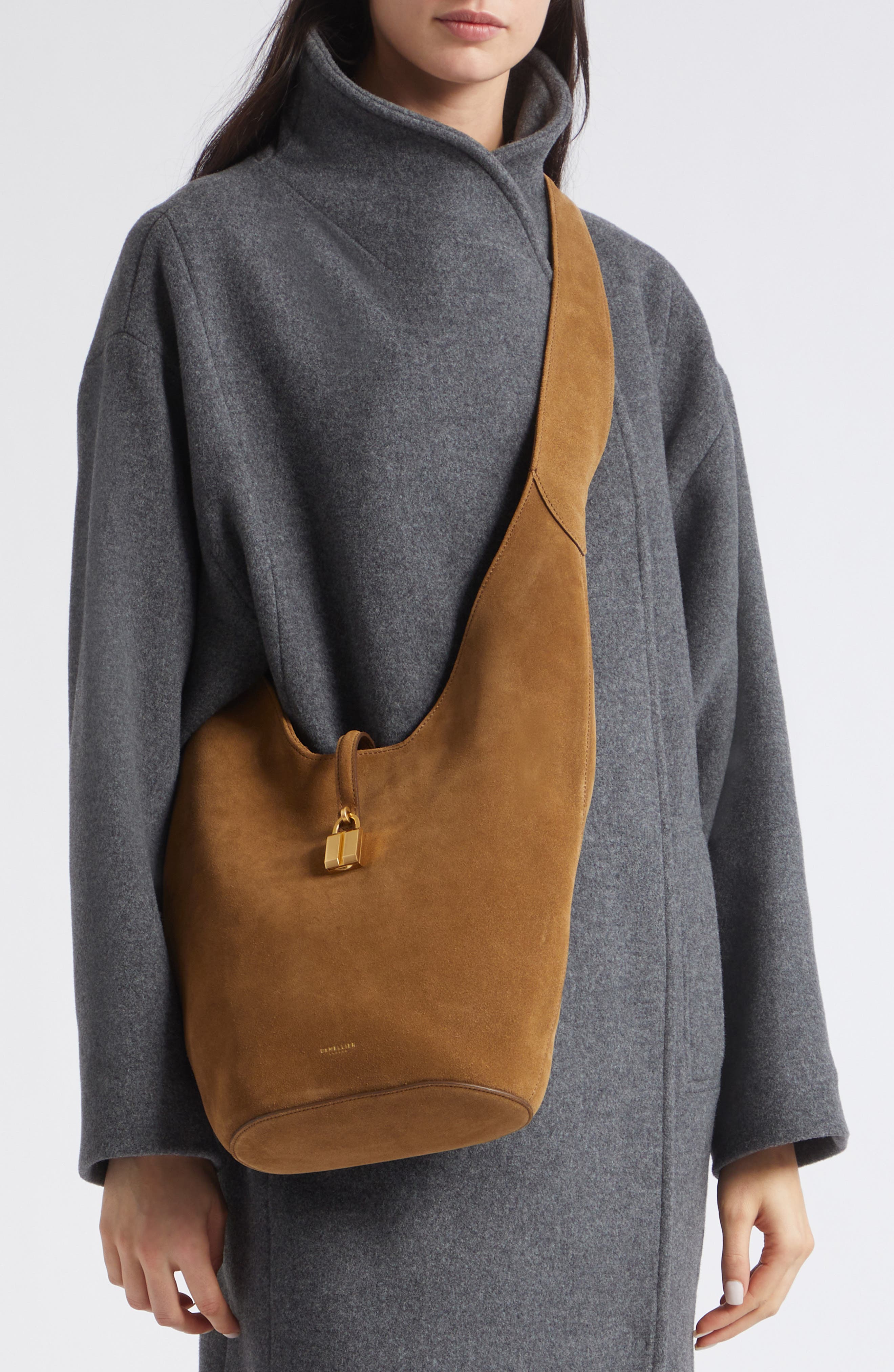 The Siena Suede Crossbody Bag, Alternate, color, TOBACCO