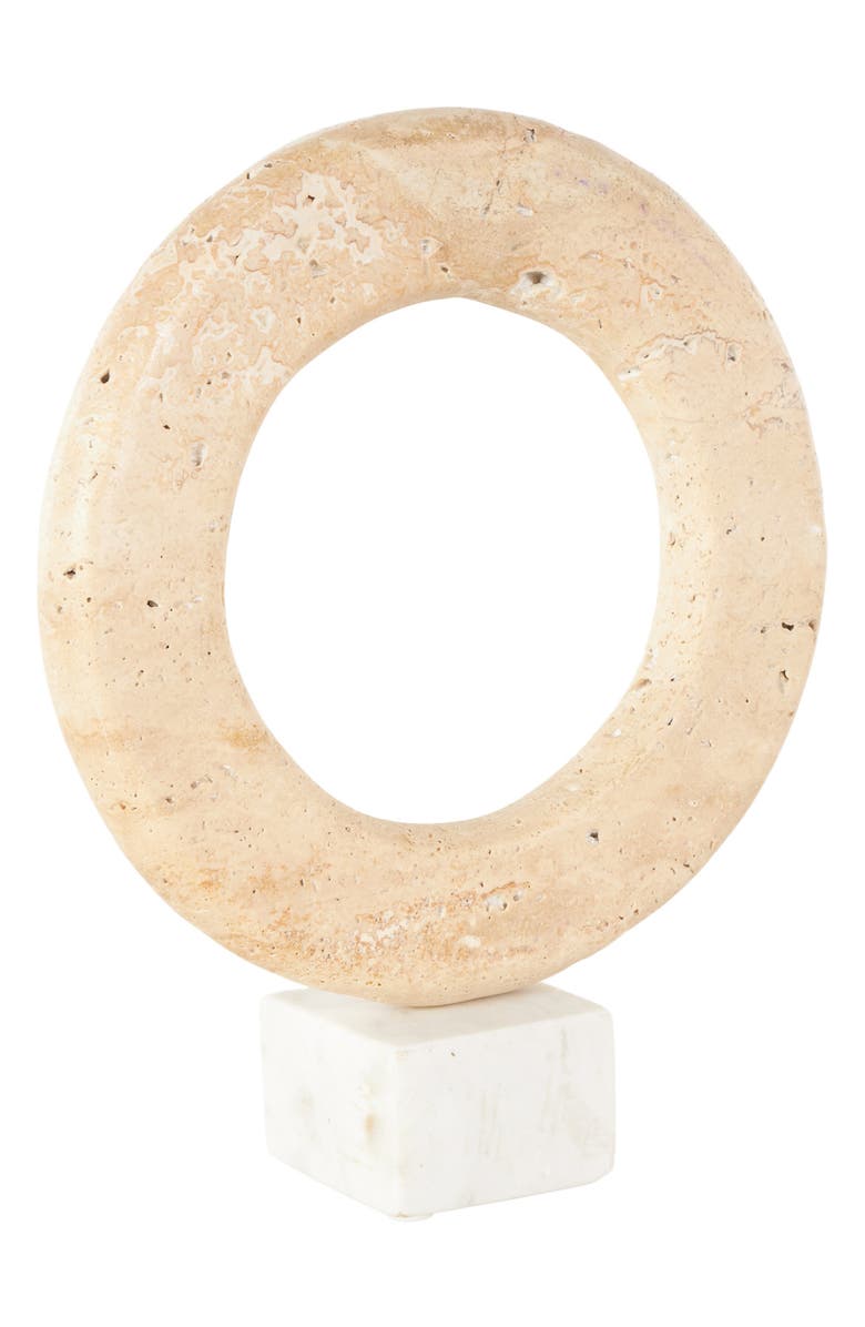 UMA Circular Marble Sculpture, Main, color, Cream Multi