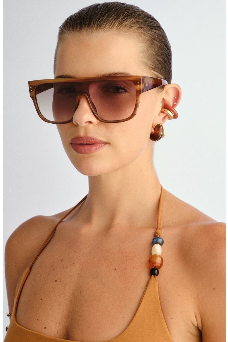 Starwake Oversize Flat Top Sunglasses, Alternate, color, CHOCOLATE HAZE