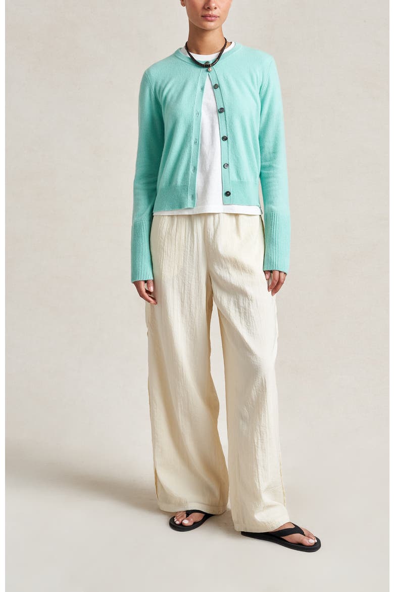 Solid Lean Lines Cardigan, Alternate, color, Aqua