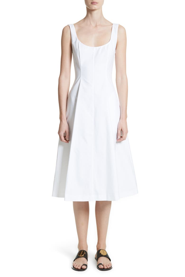 Cindy Poplin Tank Dress, Main, color, WHITE