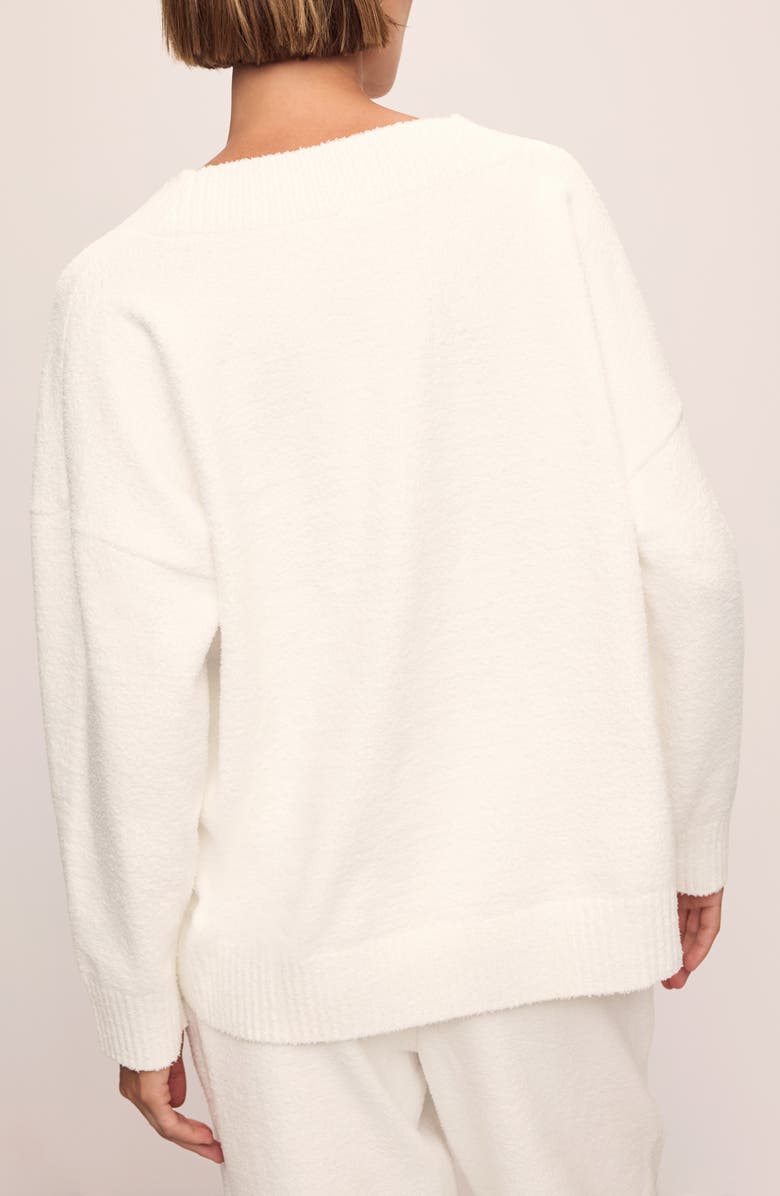 Eberjey Bouclè V-Neck Sweater, Alternate, color, Ivory