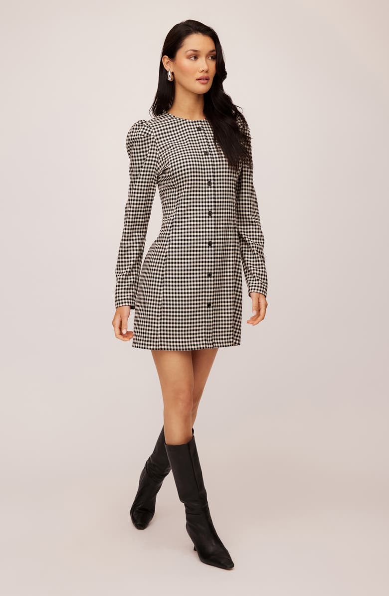 FIFTEEN TWENTY Avery Herringbone Check Long Sleeve Minidress, Alternate, color, 