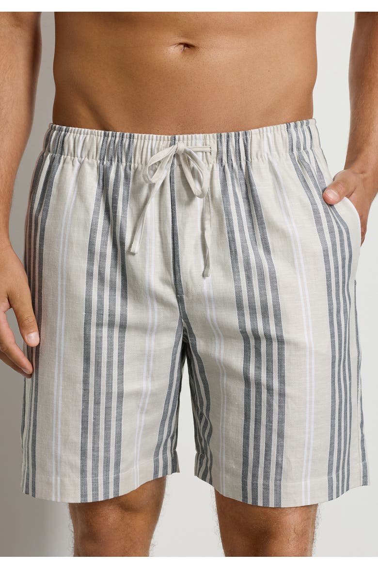 UC Linen and Cotton Woven Shorts, Alternate, color, Sandy Stripe