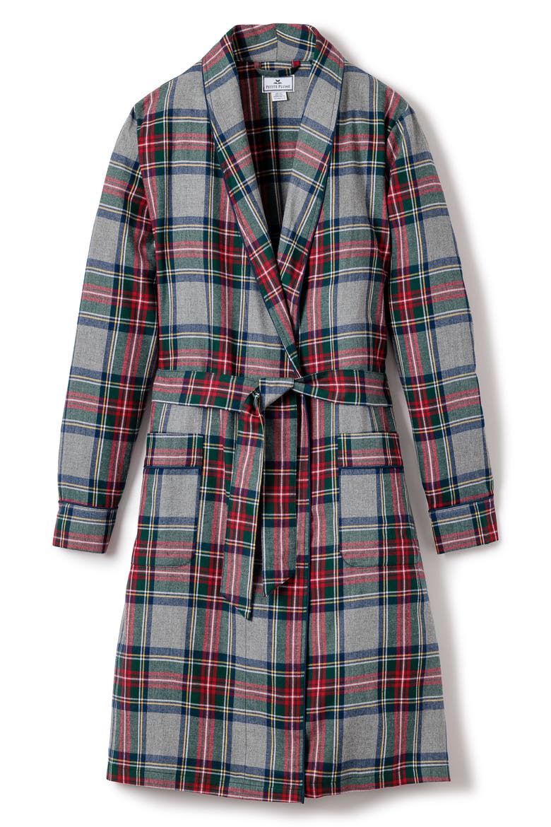 Westminster Tartan Cotton Robe, Alternate, color, GREY