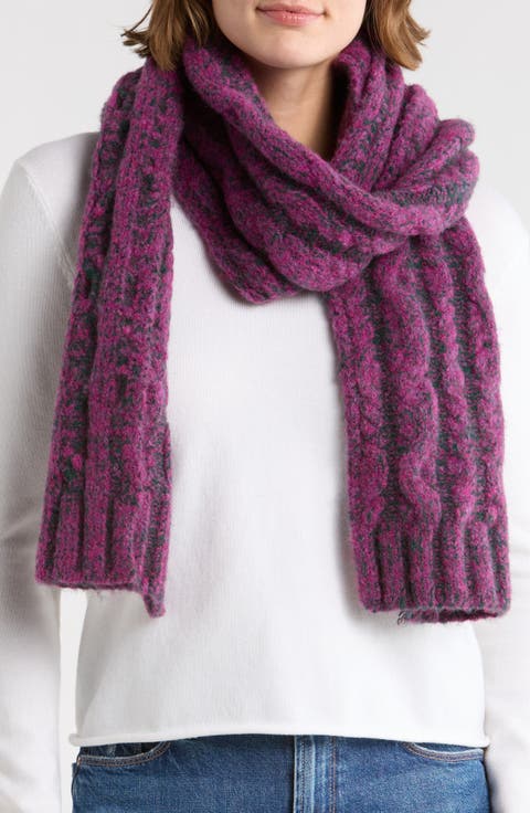 Marled Cable Knit Scarf