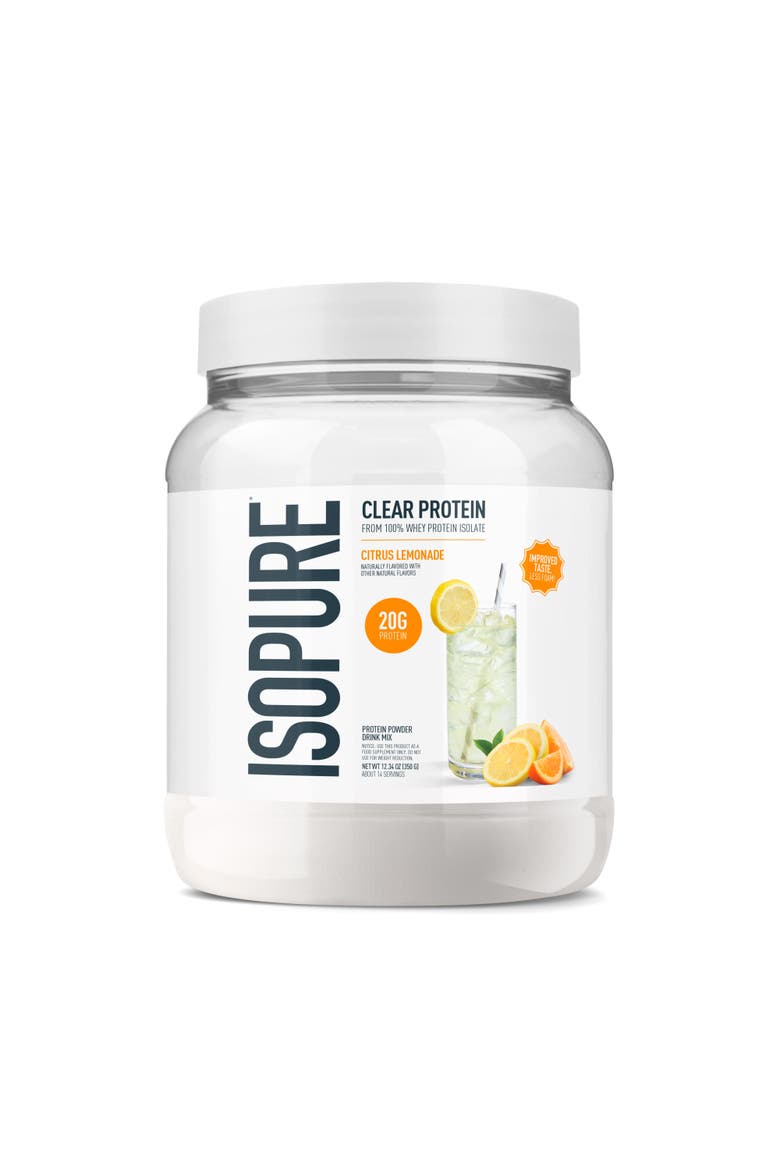 Clear Low Carb 100% Whey Protein Isolate Powder, Citrus Lemonade, 20g Protein, About 14 Servings, Main, color, None
