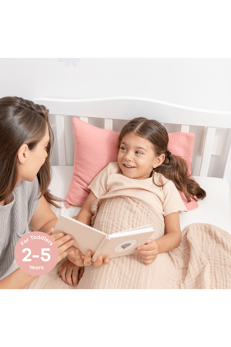 Toddler Pillows with Soft Muslin Pillow Case, Alternate, color, Blush