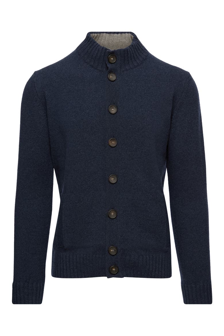 Merino Wool & Cashmere Cardigan, Alternate, color, DARK BLUE