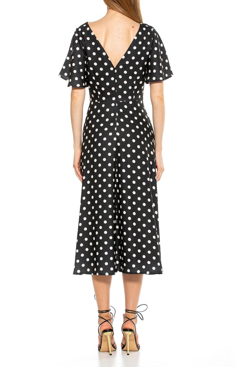 Alexia Admor Boatneck Flutter Sleeve Fit N Flare Dress, Alternate, color, 