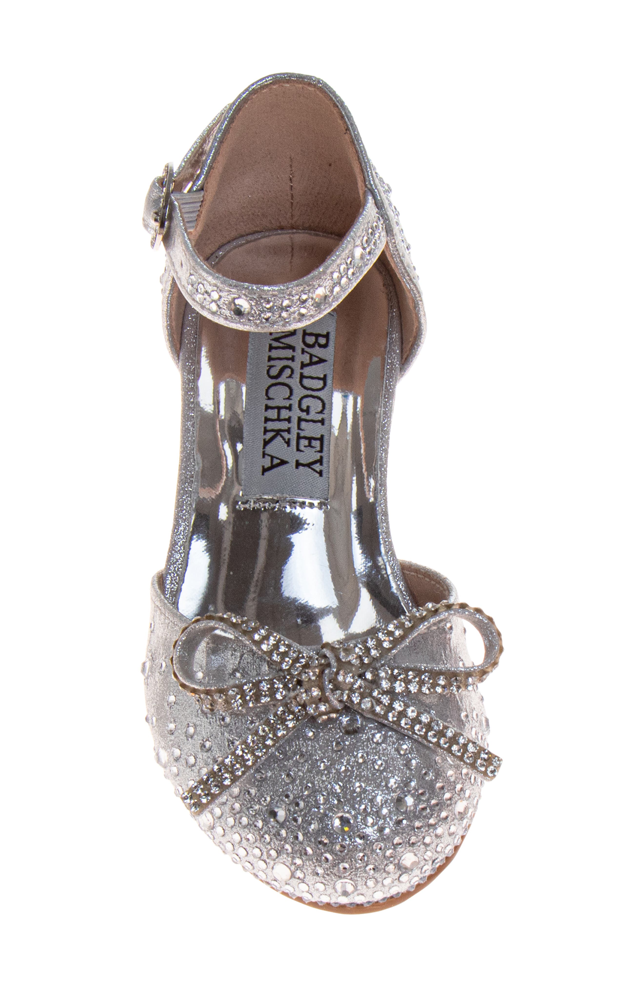 Badgley Mischka Collection Kids' Ankle Strap Pump, Alternate, color, Silver