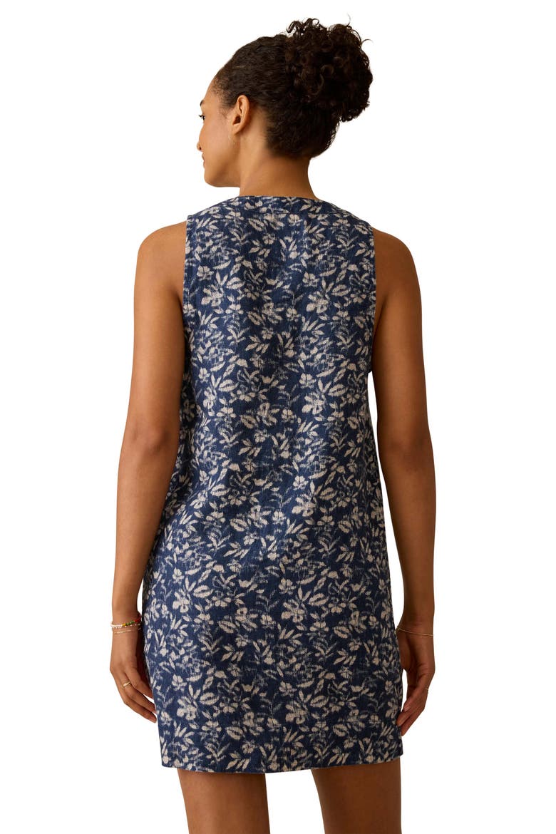 Alston Linen Button-Up Minidress, Alternate, color, JUNIPER IKAT FLORAL