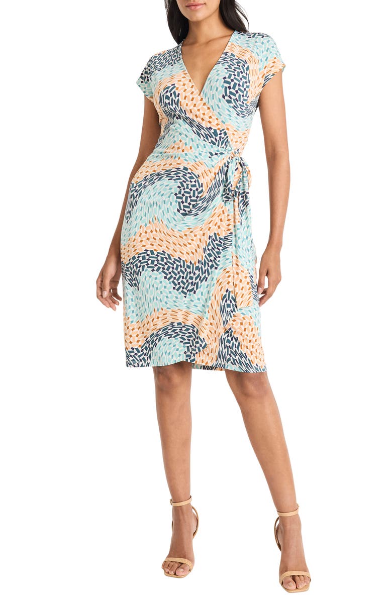 Maggy London Matte Jersey Faux Wrap Dress, Main, color, 