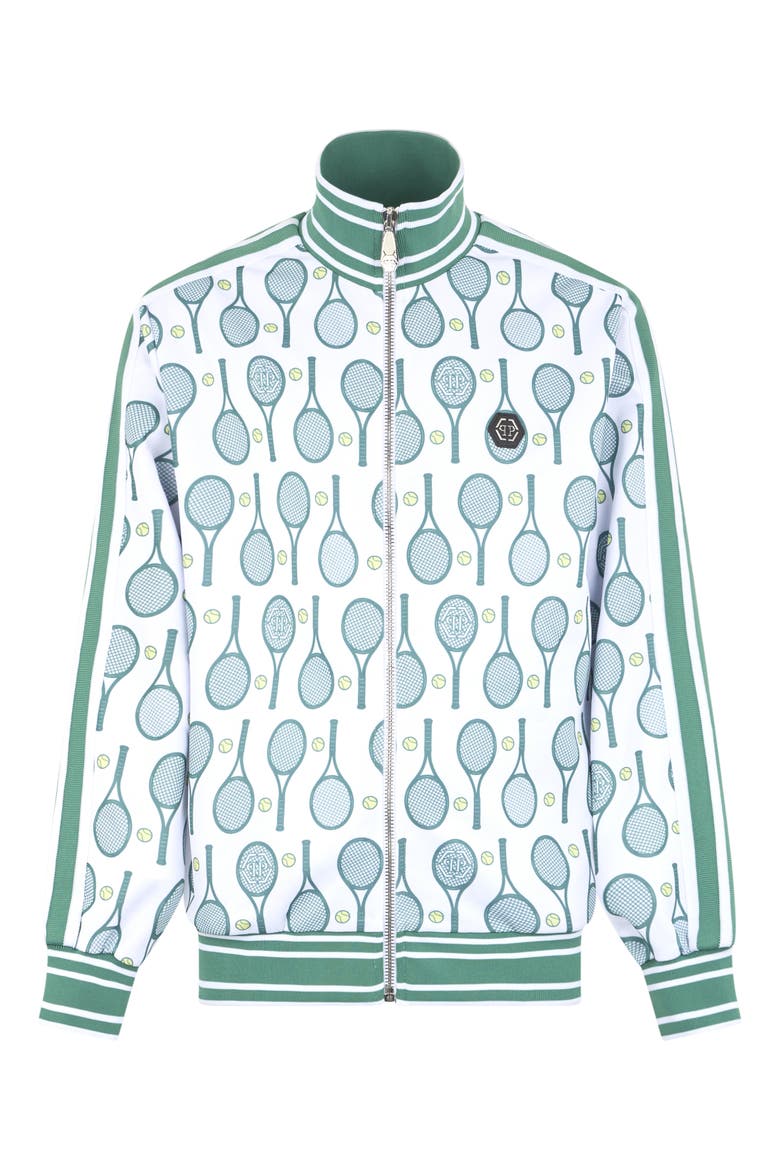 Tracksuit Jacket All-Over Tennis Men, Main, color, white