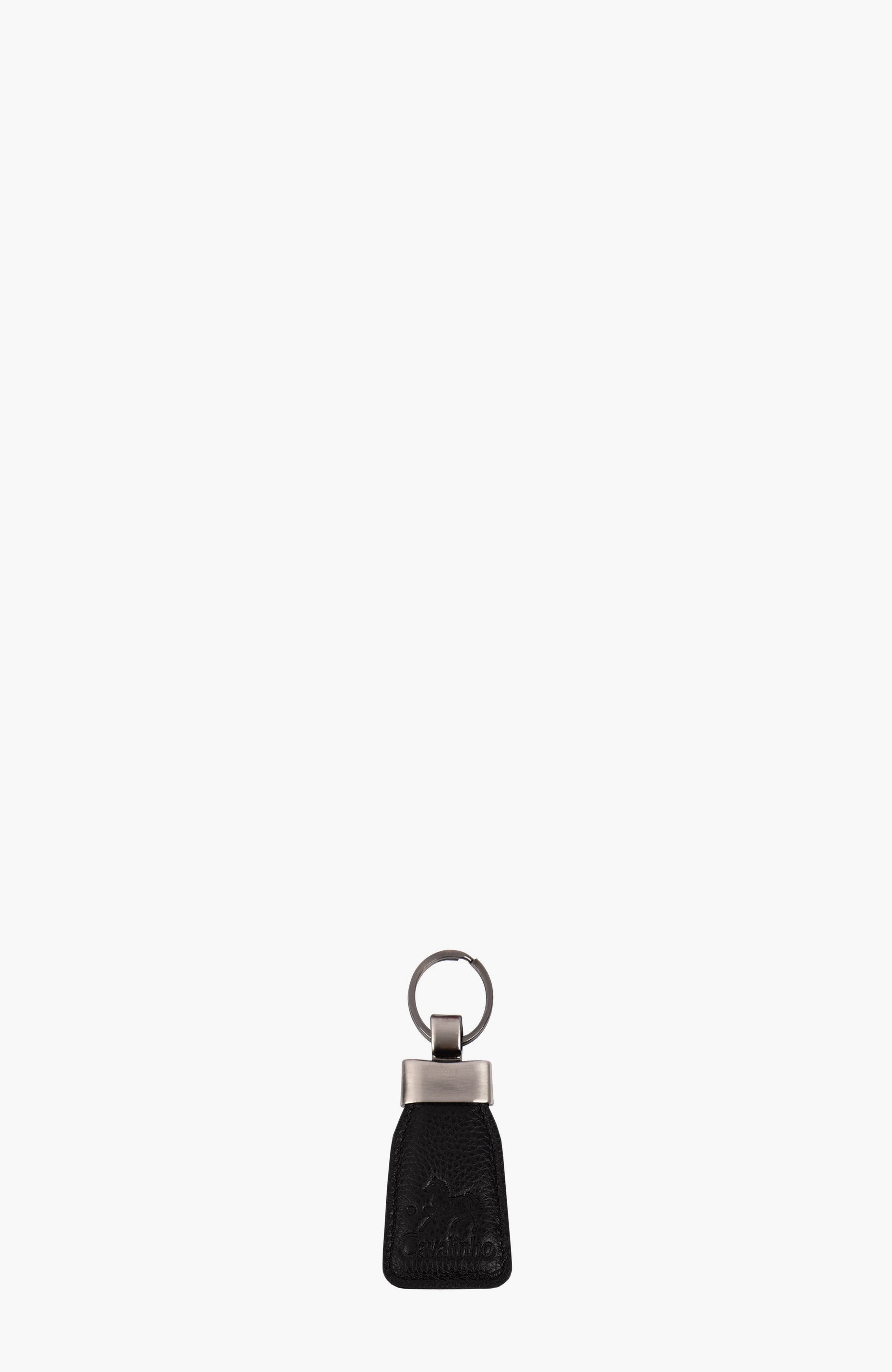 El Estribo Leather Keychain 589, Main, color, Black