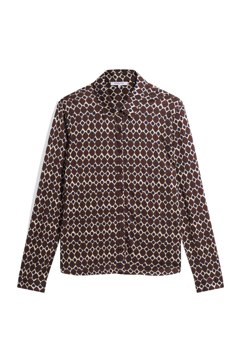 Babs Long Sleeve Shirt, Alternate, color, Brown