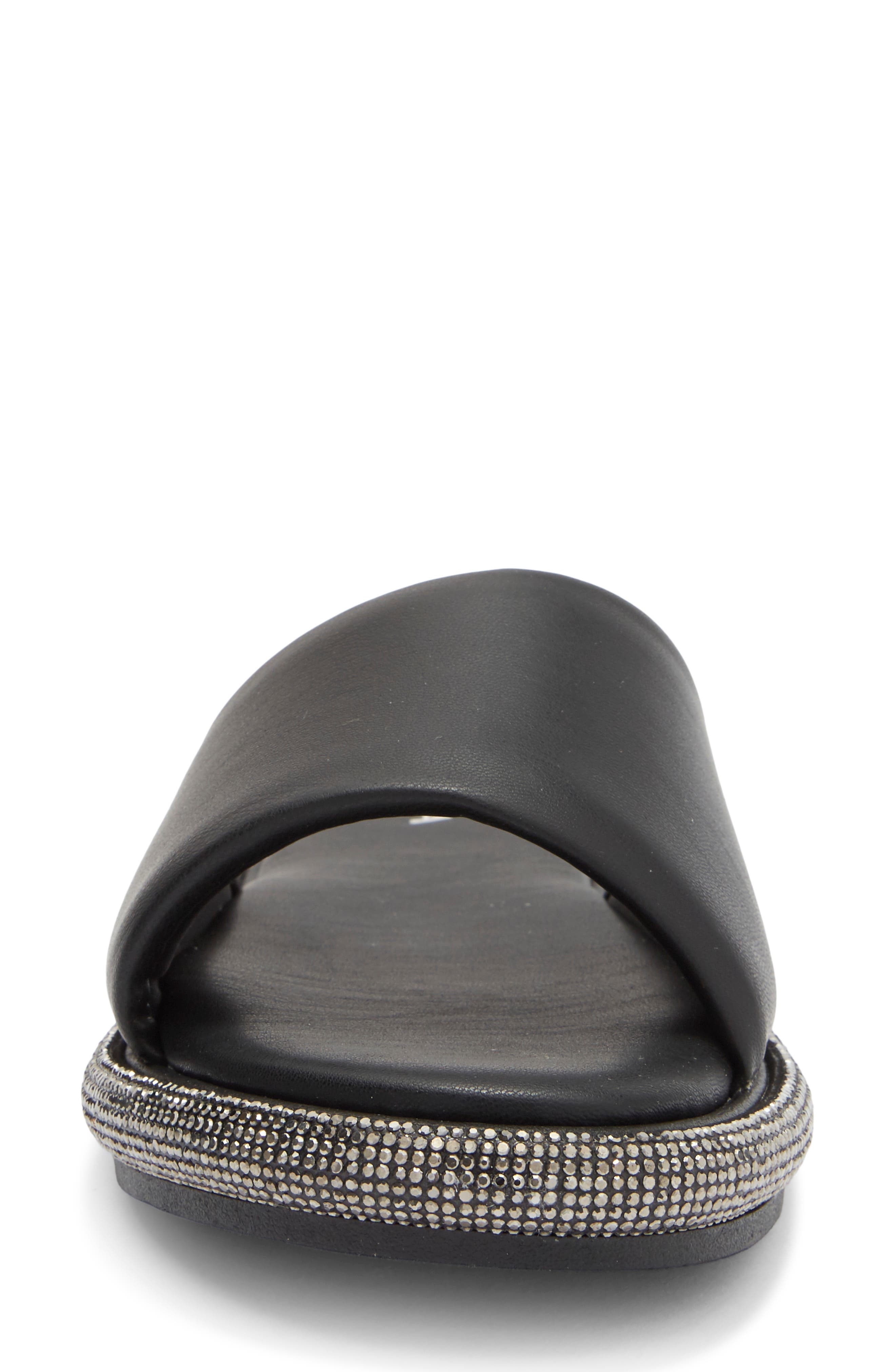 TOP MODA Memphis Slide Sandal, Alternate, color, Black Pu