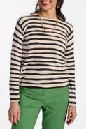 Frances Valentine Honey Crewneck Painterly Stripe