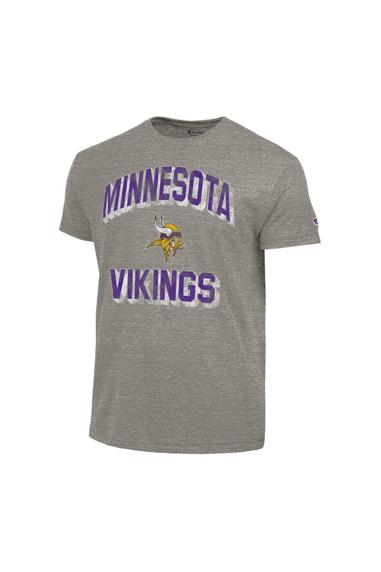 Men's Champion  Heather Charcoal Minnesota Vikings Ultimate Tri-Blend T-Shirt, Alternate, color, Heather Charcoal