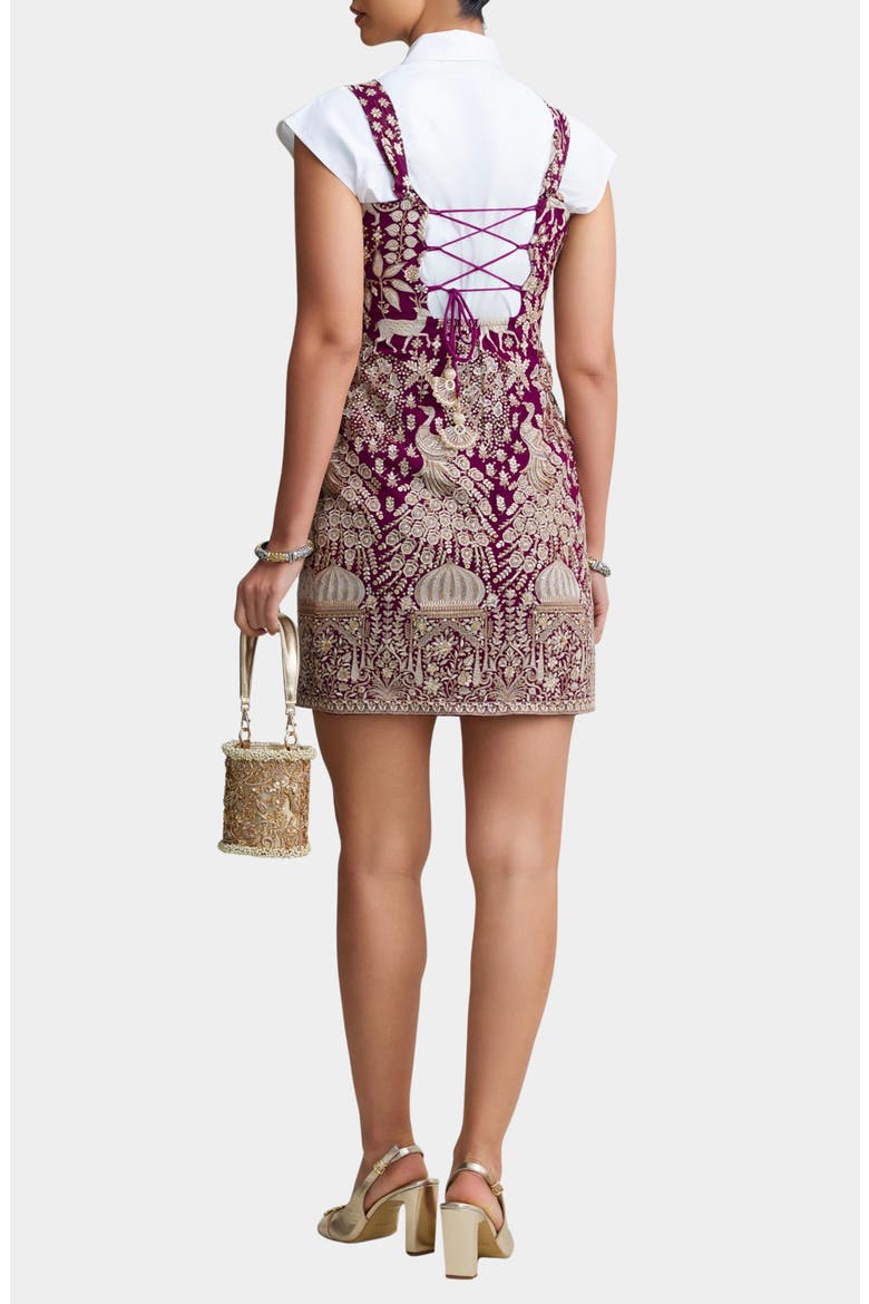 Naya Embroidered Minidress, Alternate, color, PURPLE